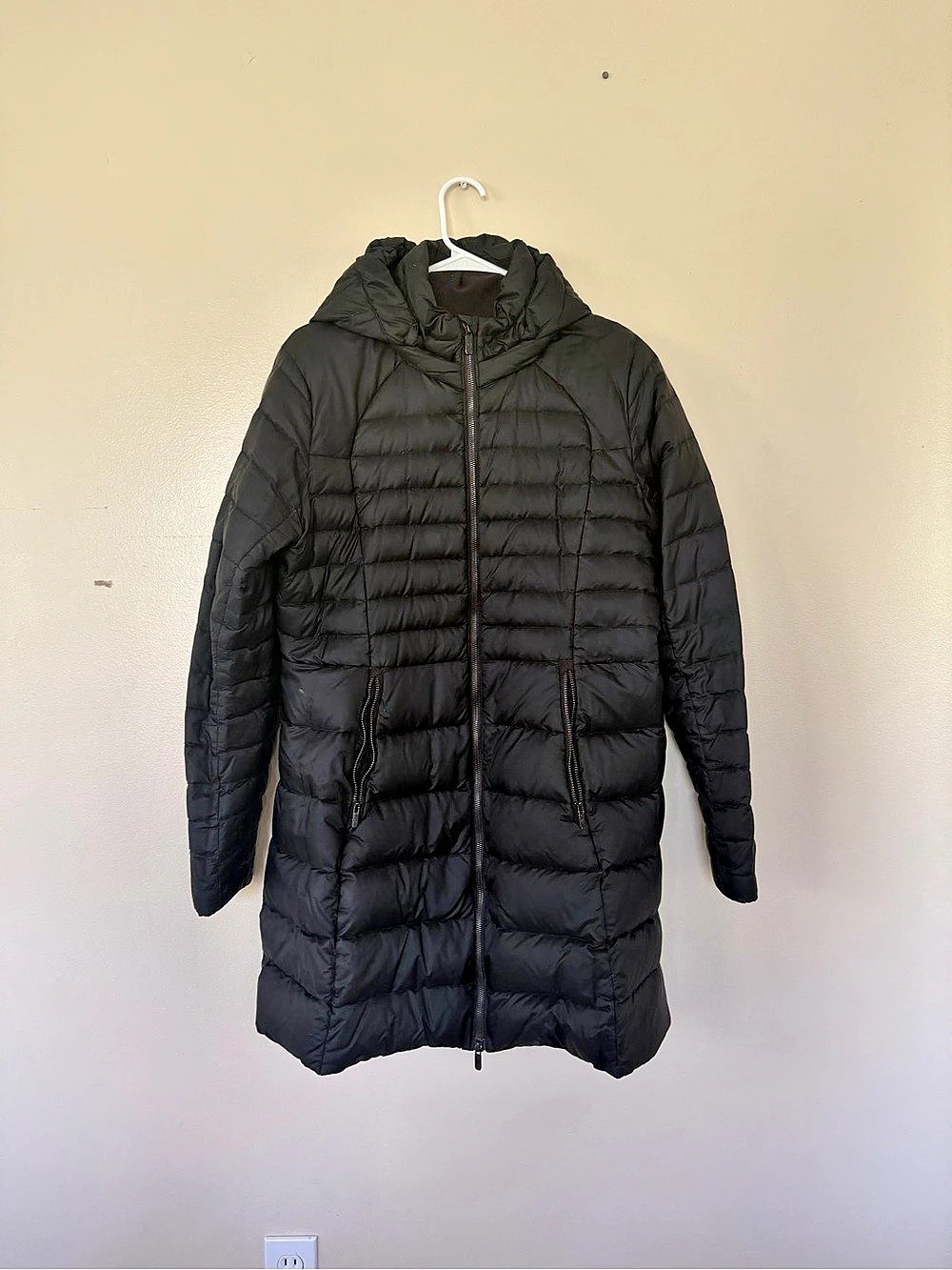 Lululemon Pack It Down Long Jacket Black Hooded Puffer Coat